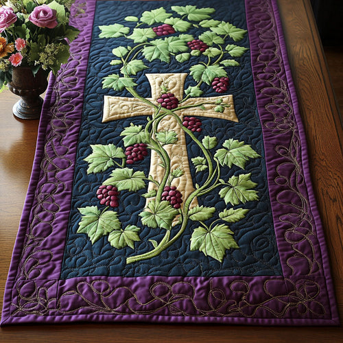 Purple Cross Grapes Quilted Table Runner NCU0NT3336