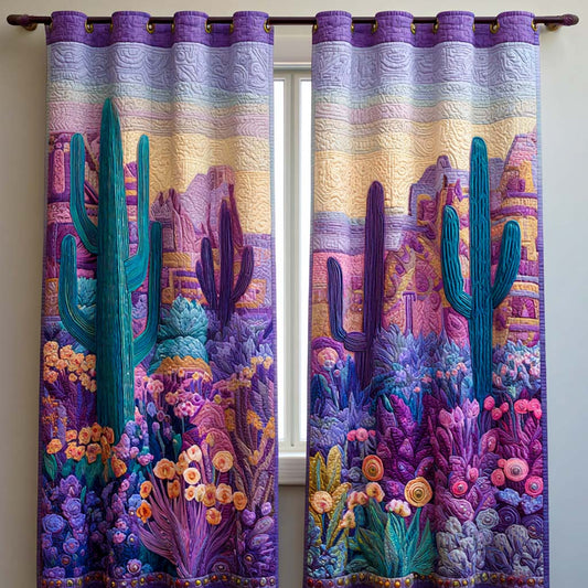 Purple Desert Bloom Quilted Curtains NCU0XD1993