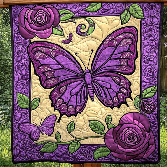 Purple Elegance Quilted Blanket NCU0NT6357