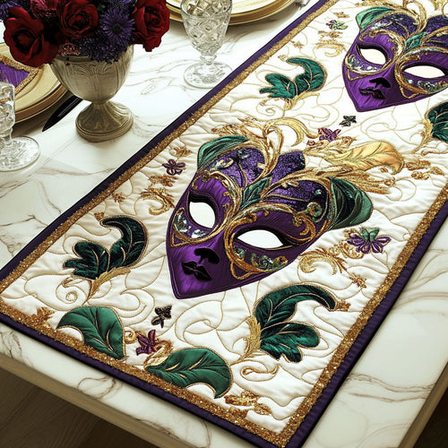 Purple Elegance Quilted Table Runner NCU0NT3677