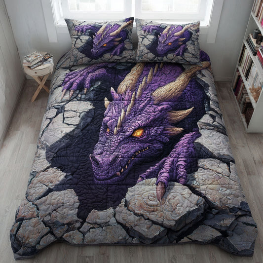 Purple Ember 3-Piece Quilted Bedding Set NCU0TV1352