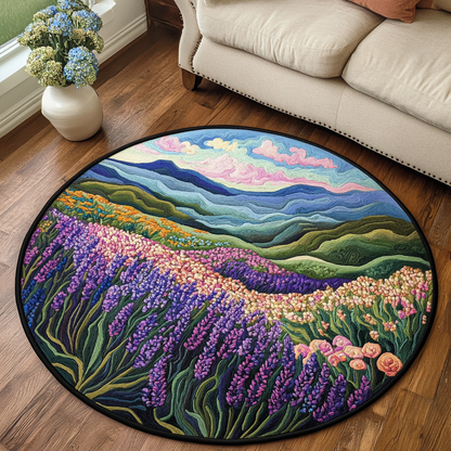 Purple Essence Quilted Round Mat NCU0DK6944