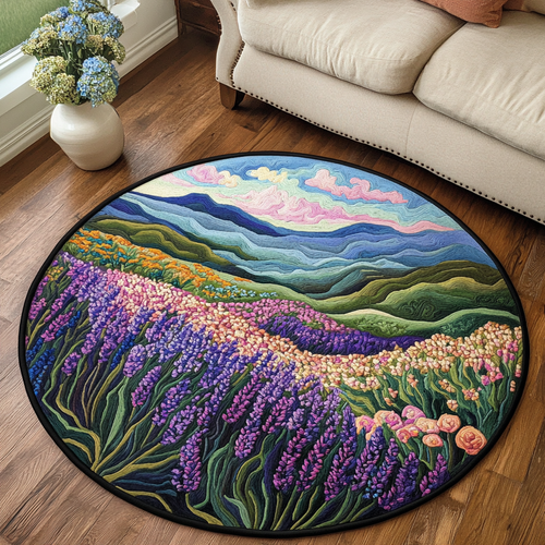 Purple Essence Quilted Round Mat NCU0DK6944