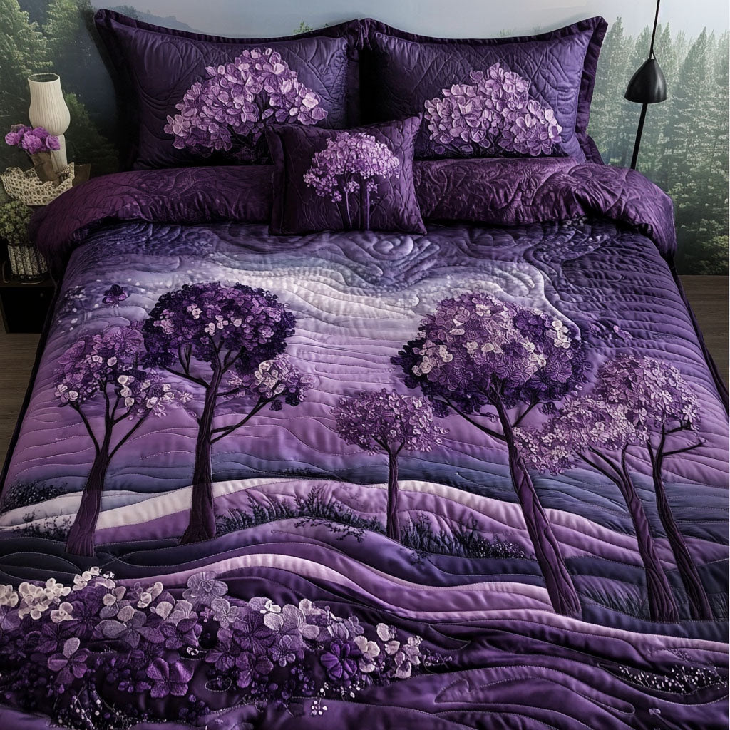 Purple Horizons 3-Piece Quilted Bedding Set NCU0PT7081