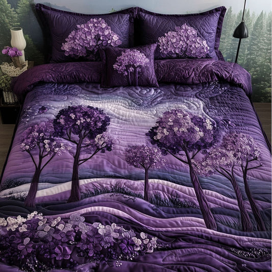 Purple Horizons 3-Piece Quilted Bedding Set NCU0PT7081