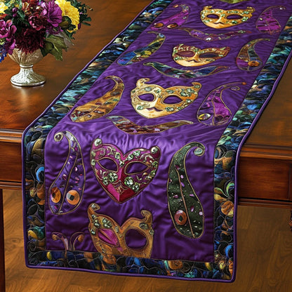 Purple Masks Quilted Table Runner NCU0NT3553