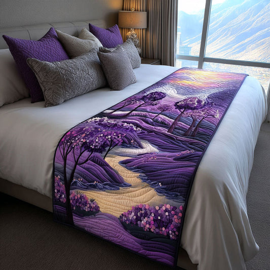 Purple Meadows Quilted Bed Runner NCU0PT8078
