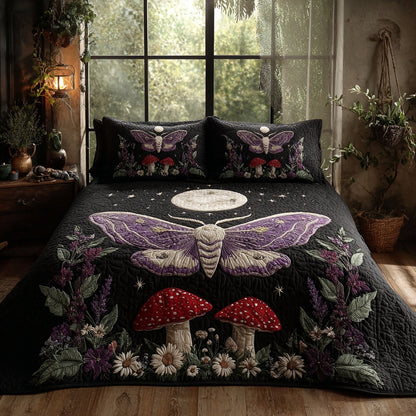 Purple Moth 3-Piece Quilted Bedding Set NCU0VL3730