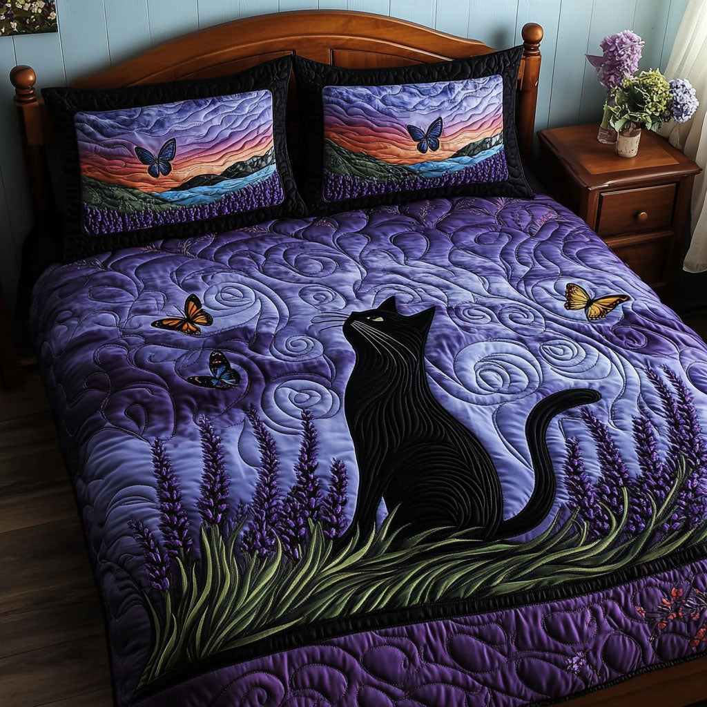 Purple Night Stalker 3-Piece Quilted Bedding Set NCU0PT7112