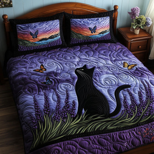 Purple Night Stalker 3-Piece Quilted Bedding Set NCU0PT7112