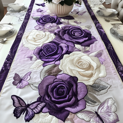 Purple Petal Serenity Quilted Table Runner NCU0VL1421
