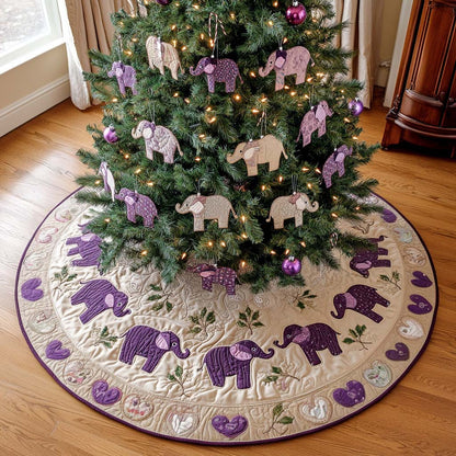 Purple Safari Christmas Quilted Tree Skirt NCU0NT2235