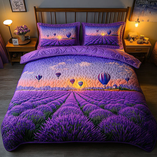 Purple Serenity 3-Piece Quilted Bedding Set NCU0NT6767