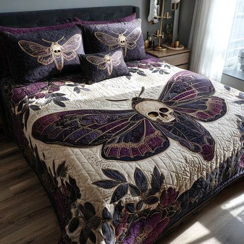 Purple Skull 3-Piece Quilted Bedding Set NCU0VL3737