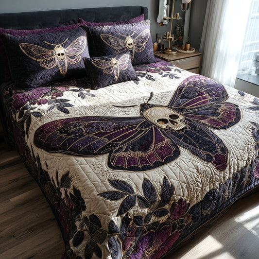 Purple Skull 3-Piece Quilted Bedding Set NCU0VL3737