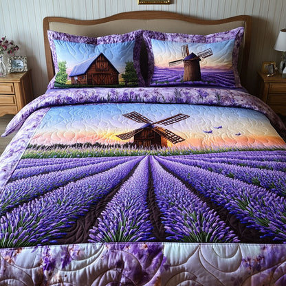 Purple Tranquility 3-Piece Quilted Bedding Set NCU0NT6768