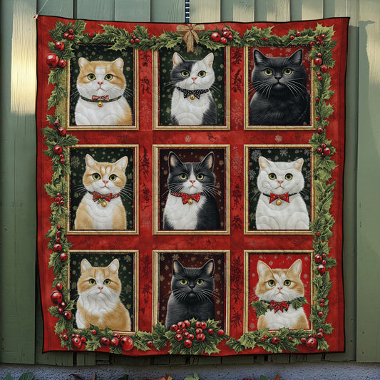 Purrfect Christmas Quilted Blanket NCU0TL1685