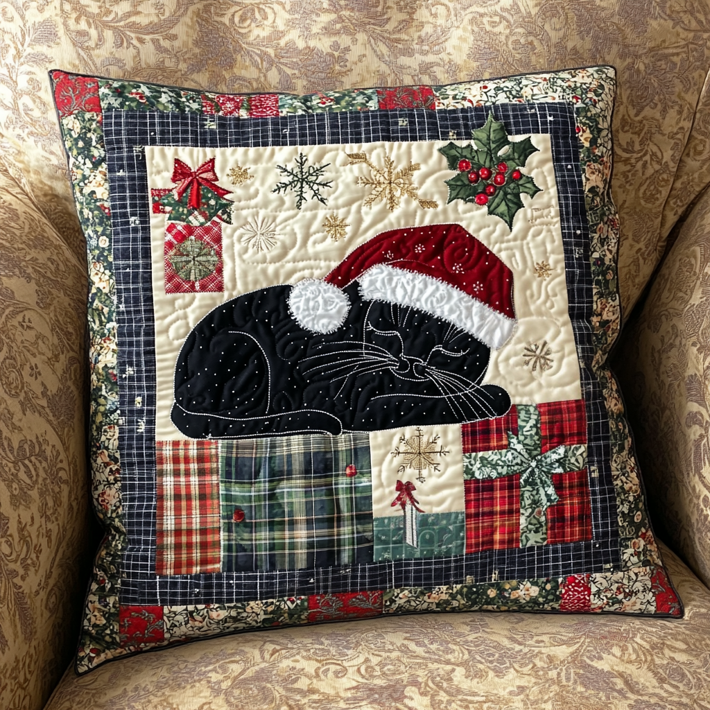 Purrfect Christmas Quilted Pillow Case NCU0TL1660