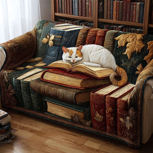 Purrfect Library Quilted Sofa Cover NCU0PT9943