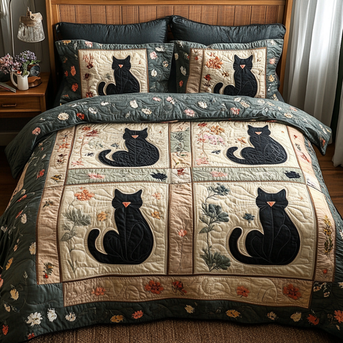 Purrfect Nest 3-Piece Quilted Bedding Set NCU0VH3648
