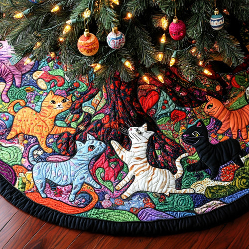 Purrfect Patches Quilted Christmas Tree Skirt NCU0PT2364