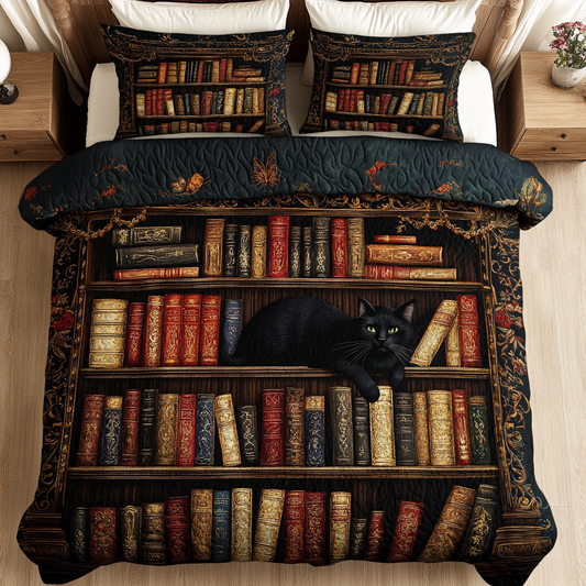 Purrfect Shelf 3-Piece Quilted Bedding Set NCU0VH3713