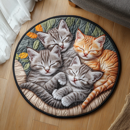 Purrfect Slumber Quilted Round Mat NCU0VH4613