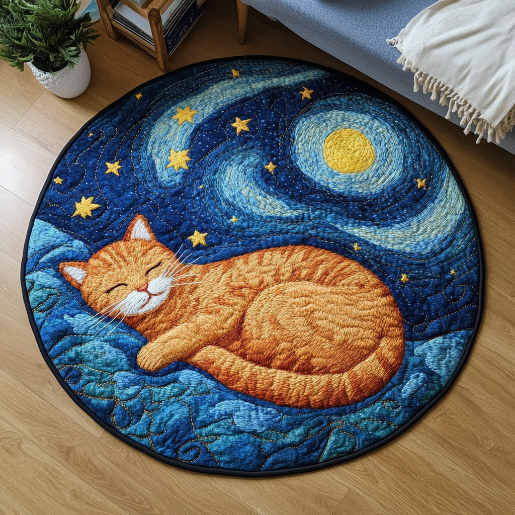 Purrfect Spot Quilted Round Mat NCU0PD878