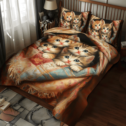 Purrfectly Cozy 3-Piece Quilted Bedding Set NCU0TL1066
