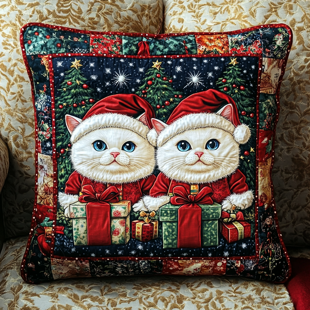 Purrfectly Cozy Cats Quilted Pillow Case NCU0TL1655