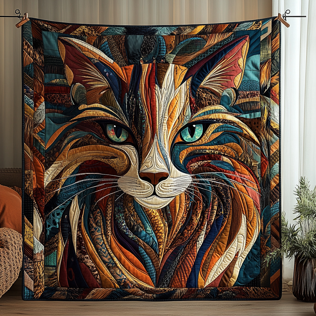 Purrs And Patches Quilted Blanket NCU0DK937