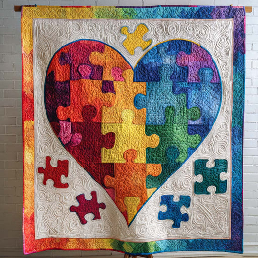 Puzzle Heart Quilted Blanket NCU0NT9582