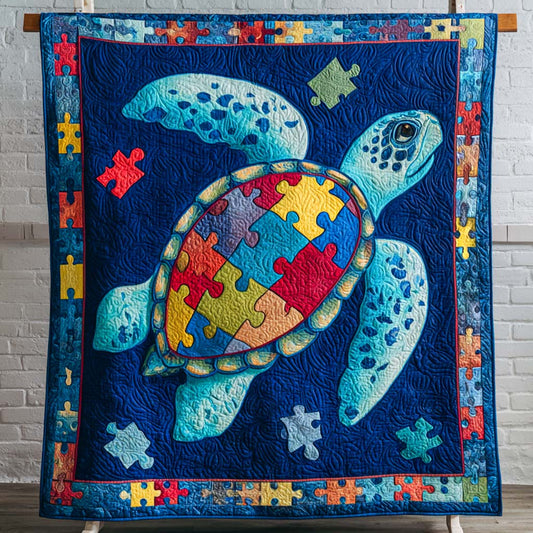 Puzzle Turtle Quilted Blanket NCU0NT9587