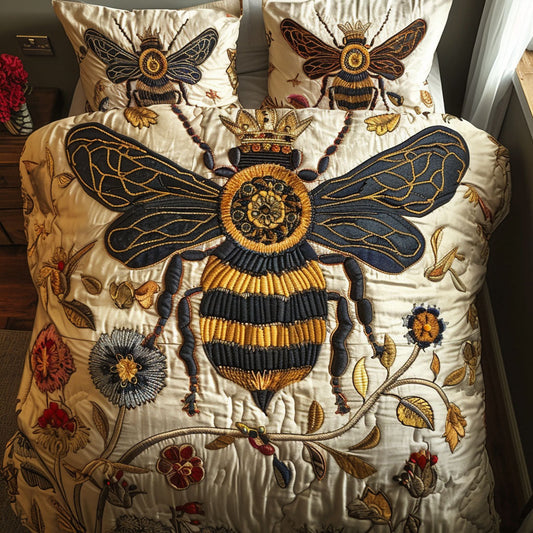 Queen Bee 3-Piece Quilted Bedding Set NCU0NT4599