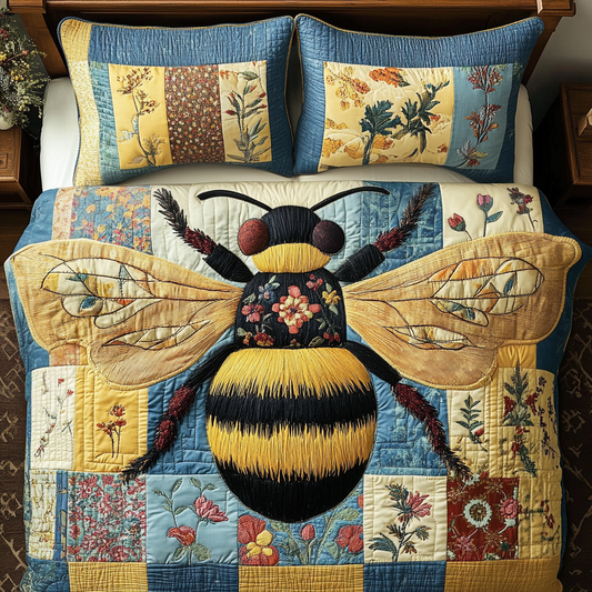 Queen Bee 3-Piece Quilted Bedding Set NCU0VH5524
