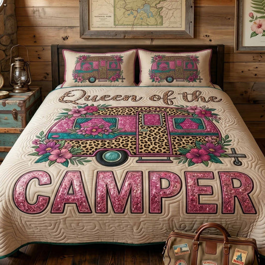 Queen Camper 3-Piece Quilted Bedding Set NCU0XD2780