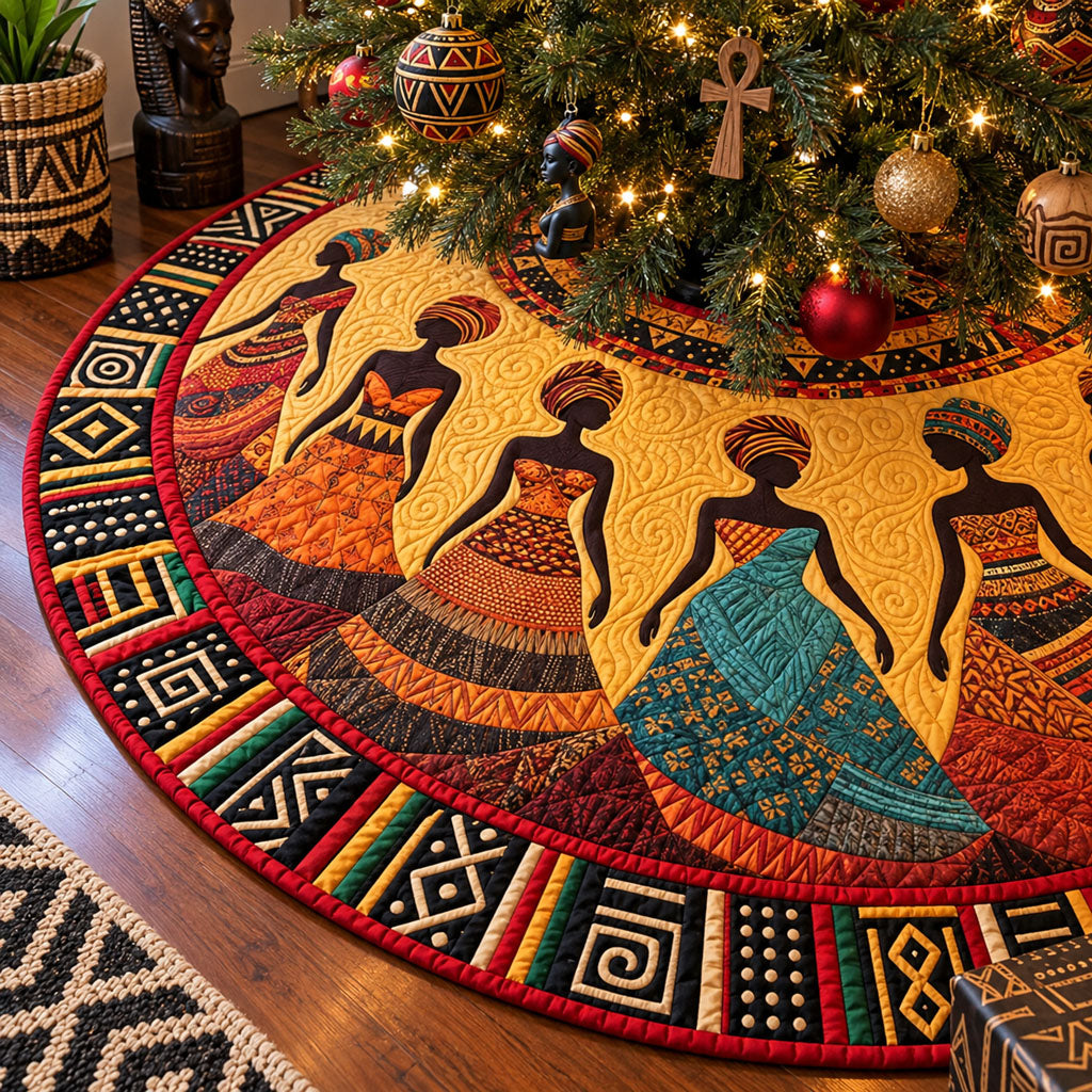 Queens of the Savannah Christmas Quilted Tree Skirt NCU0PT12089
