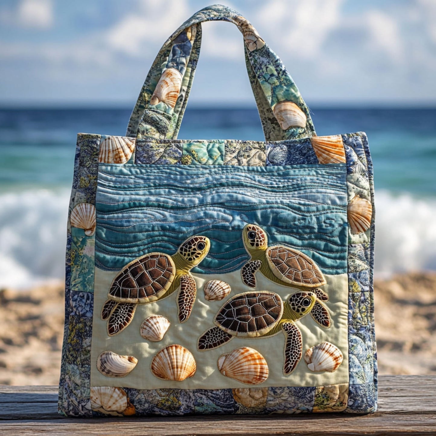 Quiet Adventurer Quilted Tote Bag NCU0PT7997