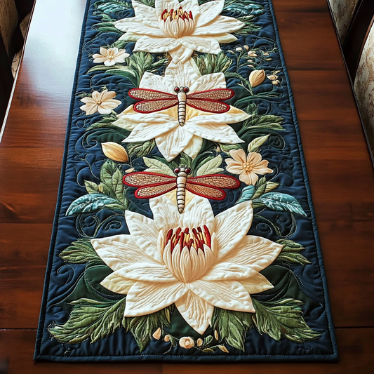 Quiet Bloom Quilted Table Runner NCU0VH3994