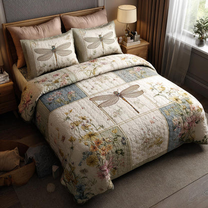 Quiet Dragonfly 3-Piece Quilted Bedding Set NCU0DV9288