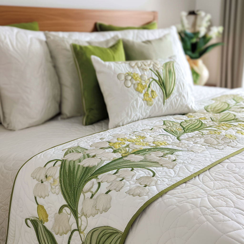Quiet Floral Haven Quilted Bed Runner NCU0PT11165