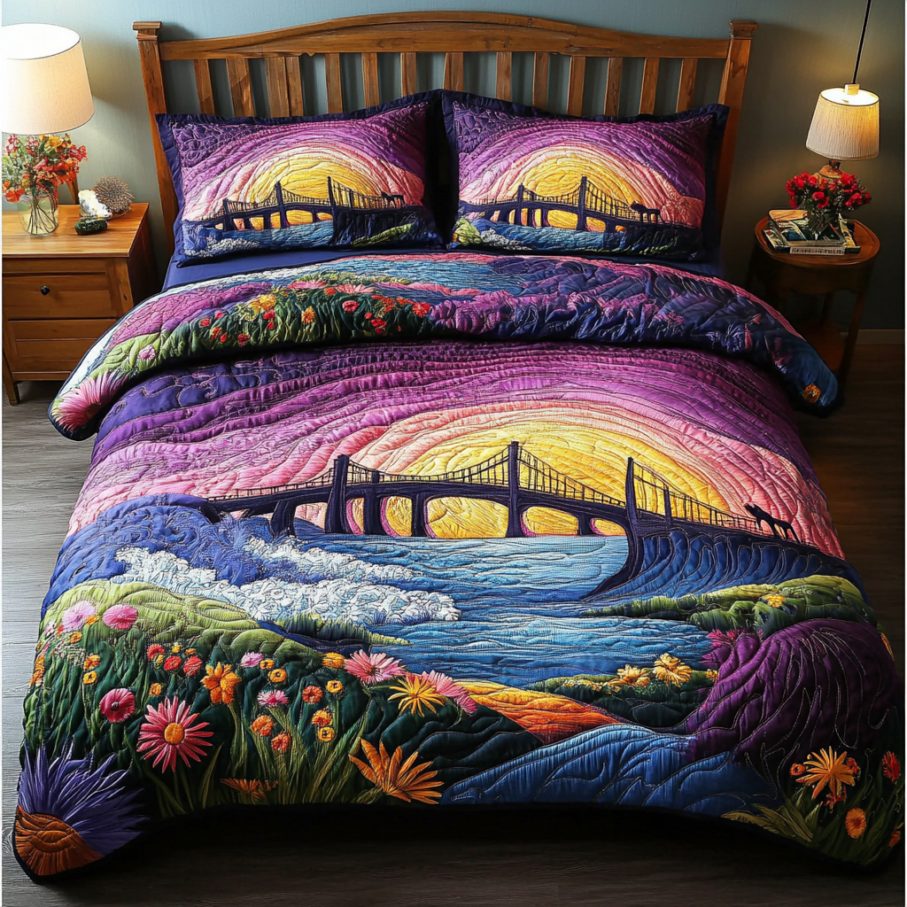 Quiet Meadow 3-Piece Quilted Bedding Set NCU0DK6322