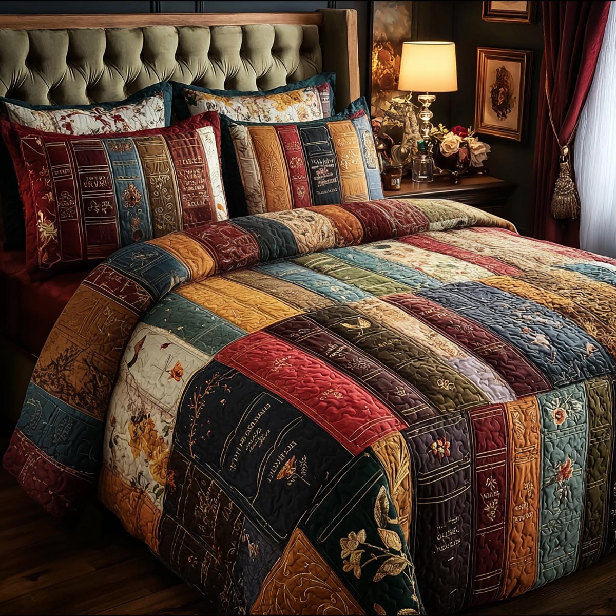 Quiet Reading 3-Piece Quilted Bedding Set NCU0DV9040