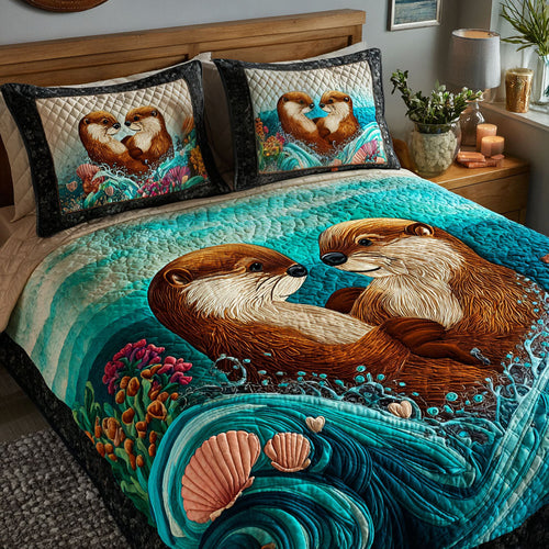 Quiet Romance 3-Piece Quilted Bedding Set NCU0NT11771