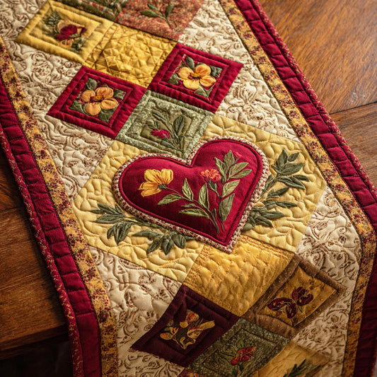 Quiet Romance Quilted Table Runner NCU0TD2148