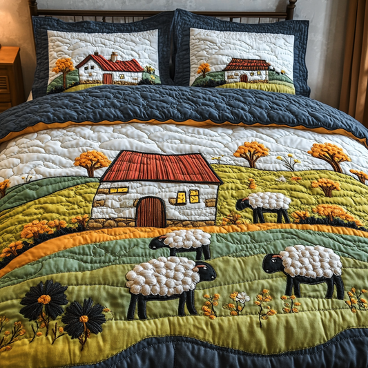 Quiet Sheep 3-Piece Quilted Bedding Set NCU0DK7941