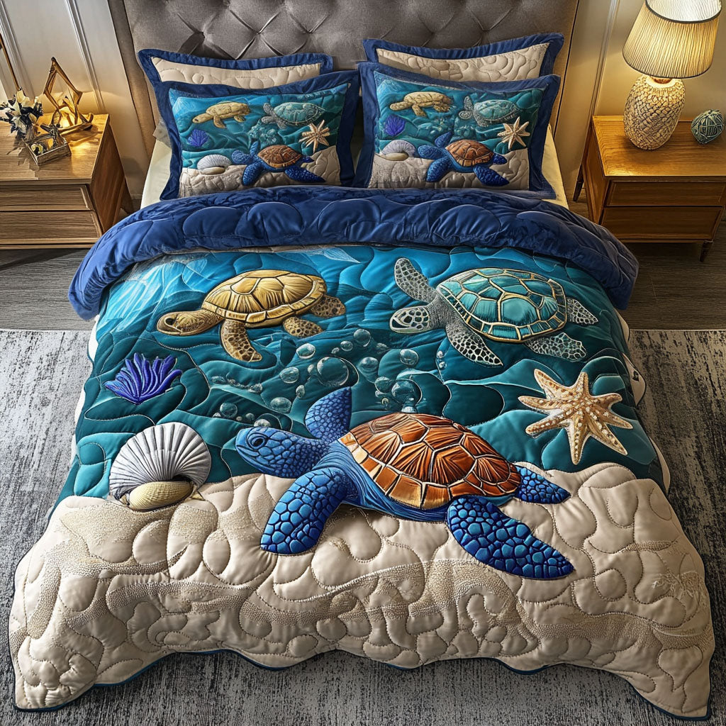 Quiet Shell Escape 3-Piece Quilted Bedding Set NCU0NT7110 – Vantique