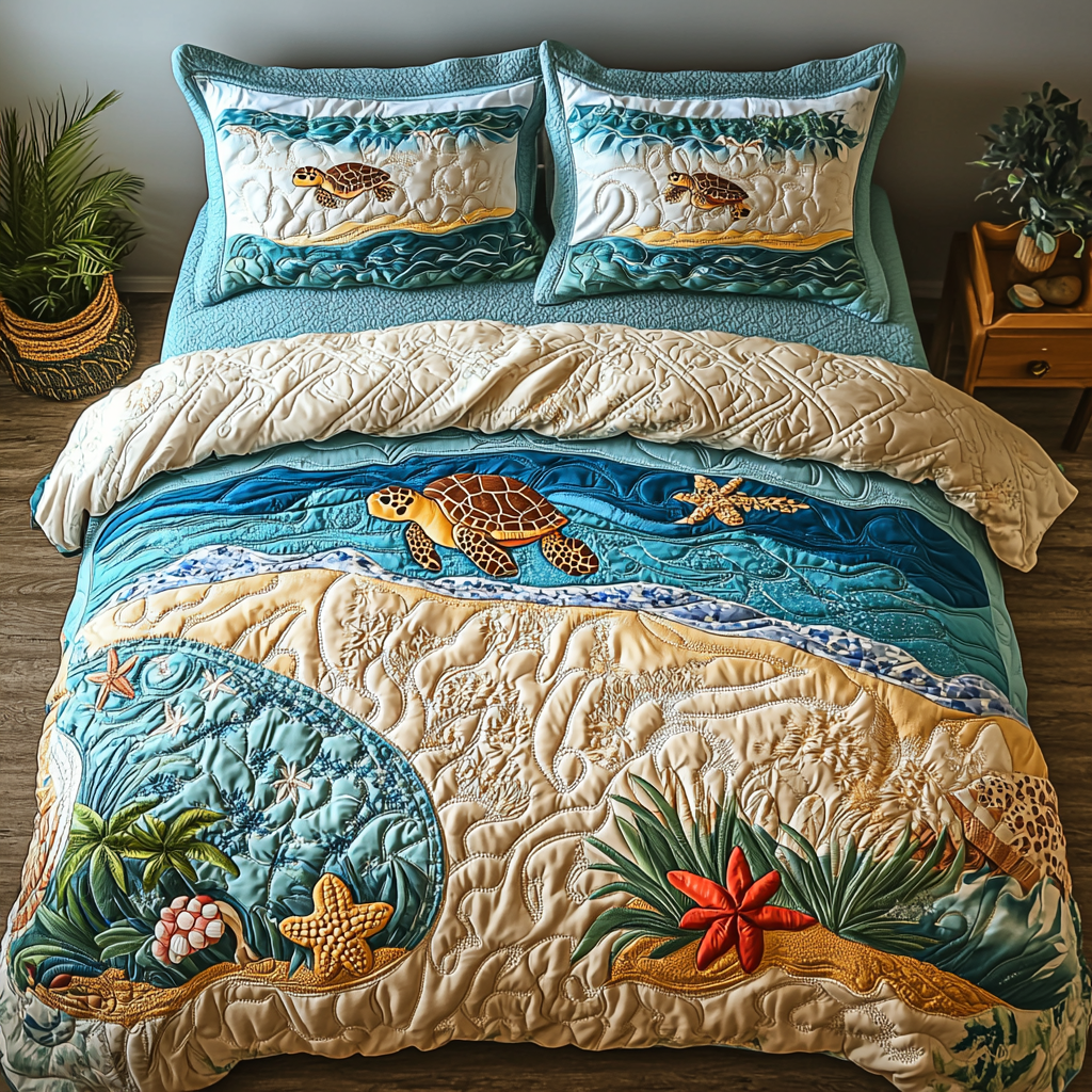 Quiet Shore 3-Piece Quilted Bedding Set NCU0DK7305