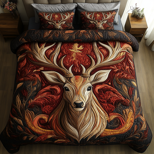 Quiet Stag 3-Piece Quilted Bedding Set NCU0DK7231