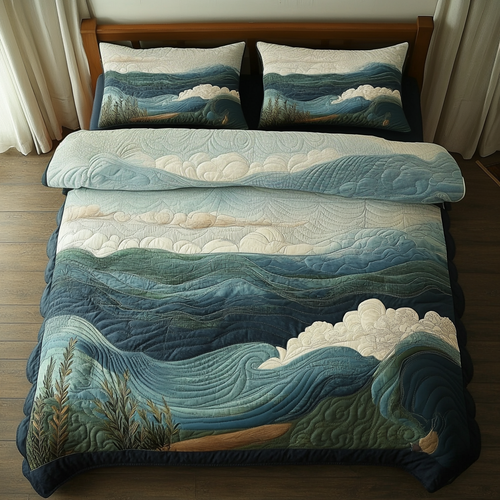 Quiet Tides 3-Piece Quilted Bedding Set NCU0DV5623
